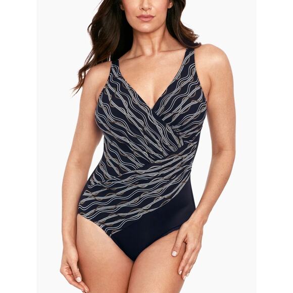 Miraclesuit Linked In Oceanus One Piece Swim Suit 12 NWT - Picture 1 of 3